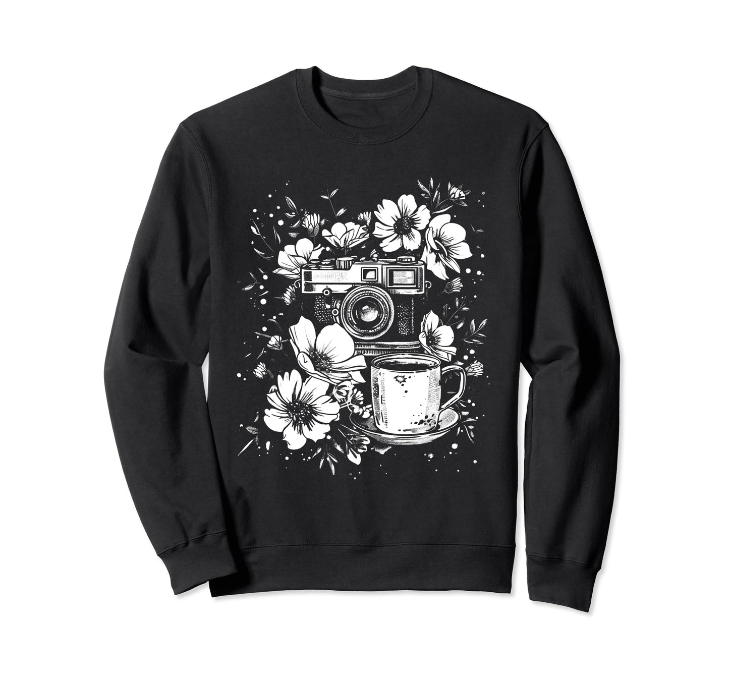 Photographer Coffee Camera Sweatshirt - Fun Novelty Design Men Women - T-Shirt, Sweatshirt, Hoodie