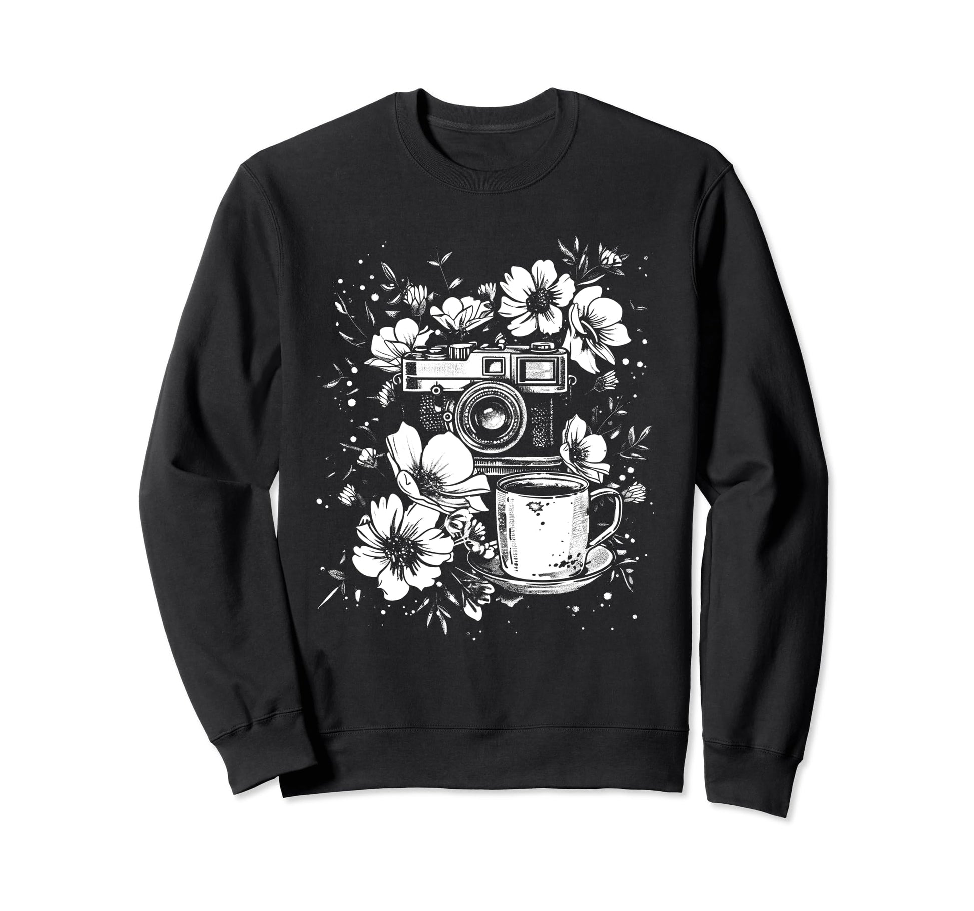 Photographer Coffee Camera Sweatshirt - Fun Novelty Design Men Women - T-Shirt, Sweatshirt, Hoodie