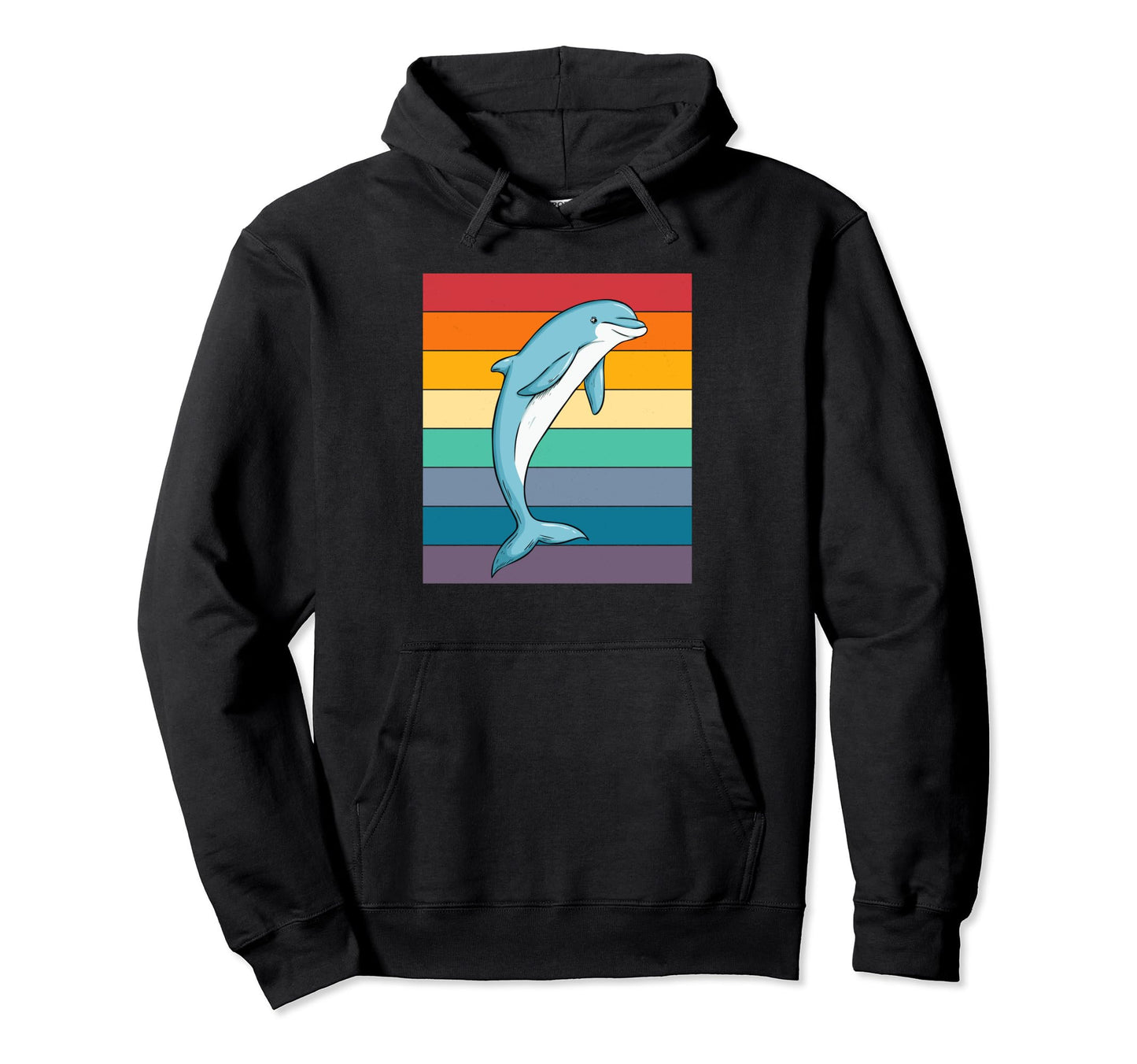 Dolphin Love Rainbow Dolphin Hoodie - Casual Everyday Wear Men Women - T-Shirt, Sweatshirt, Hoodie