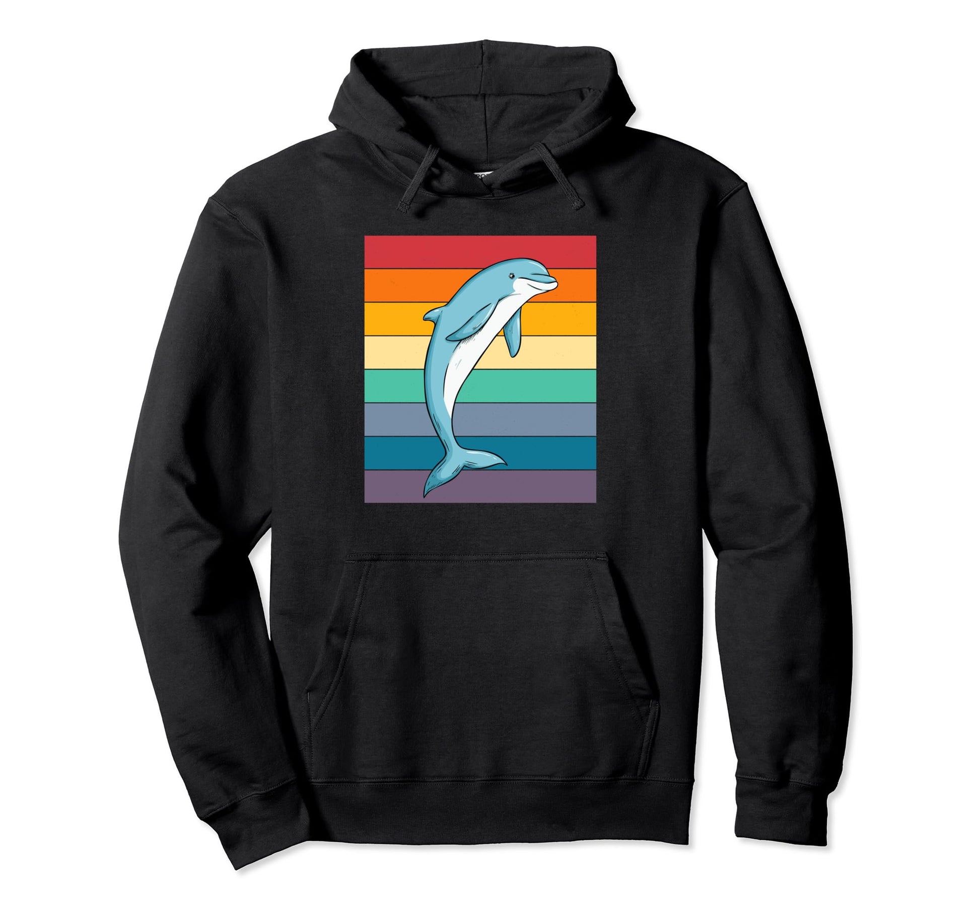 Dolphin Love Rainbow Dolphin Hoodie - Casual Everyday Wear Men Women - T-Shirt, Sweatshirt, Hoodie