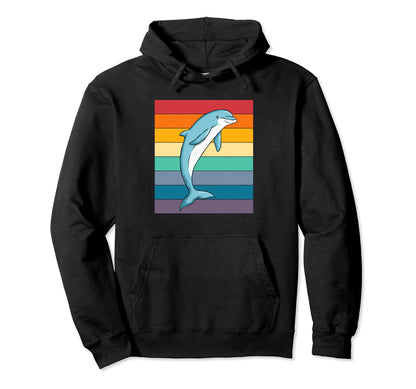 Dolphin Love Rainbow Dolphin Hoodie - Casual Everyday Wear Men Women - T-Shirt, Sweatshirt, Hoodie