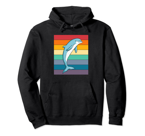 Dolphin Love Rainbow Dolphin Hoodie - Casual Everyday Wear Men Women - T-Shirt, Sweatshirt, Hoodie