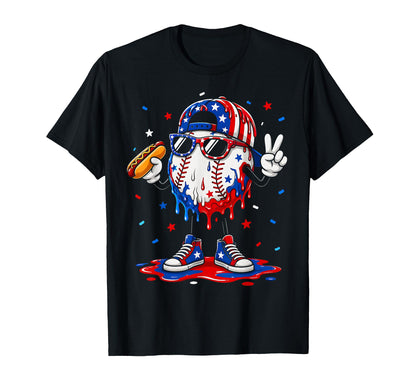 Baseball Ice Cream Drip Catcher T-Shirt - Aesthetic Graphic Men Women - T-Shirt, Sweatshirt, Hoodie