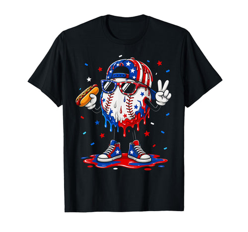 Baseball Ice Cream Drip Catcher T-Shirt - Aesthetic Graphic Men Women - T-Shirt, Sweatshirt, Hoodie