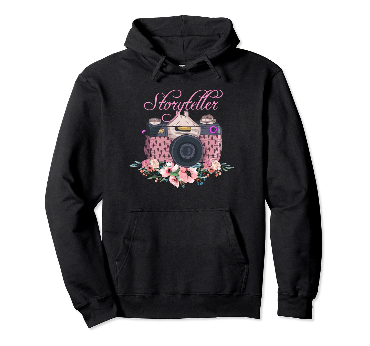 Storyteller Photographer Camera Hoodie - Minimalist Print for Adults - T-Shirt, Sweatshirt, Hoodie