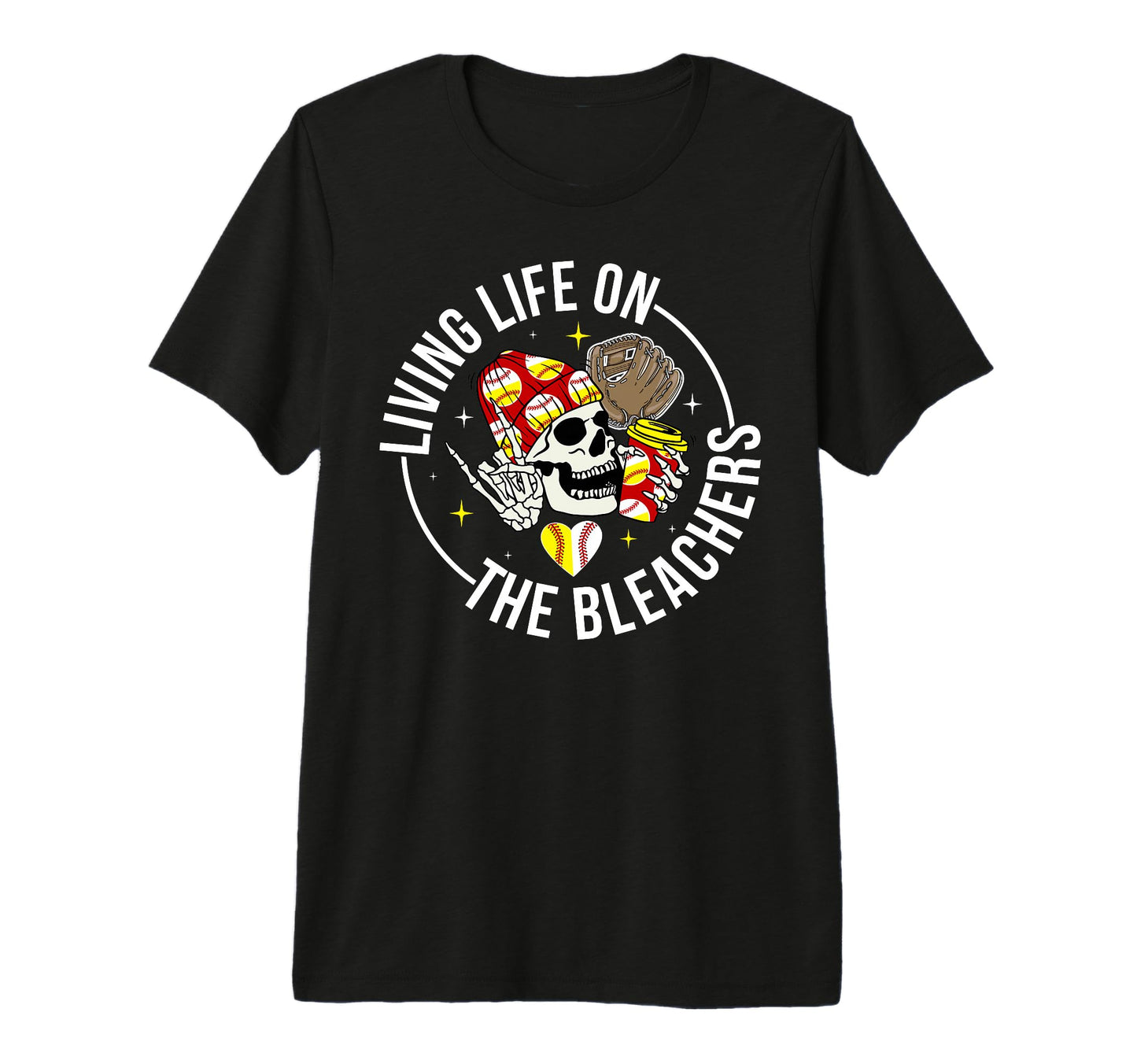 Living Life Bleachers Baseball Softball T-Shirt - Unique Graphic Men Women - T-Shirt, Sweatshirt, Hoodie