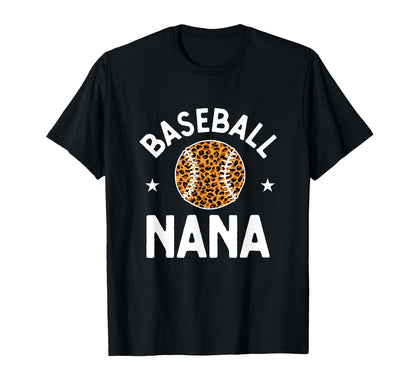 Baseball Nana Grandmother Leopard T-Shirt - Novelty Apparel for Adults - T-Shirt, Sweatshirt, Hoodie