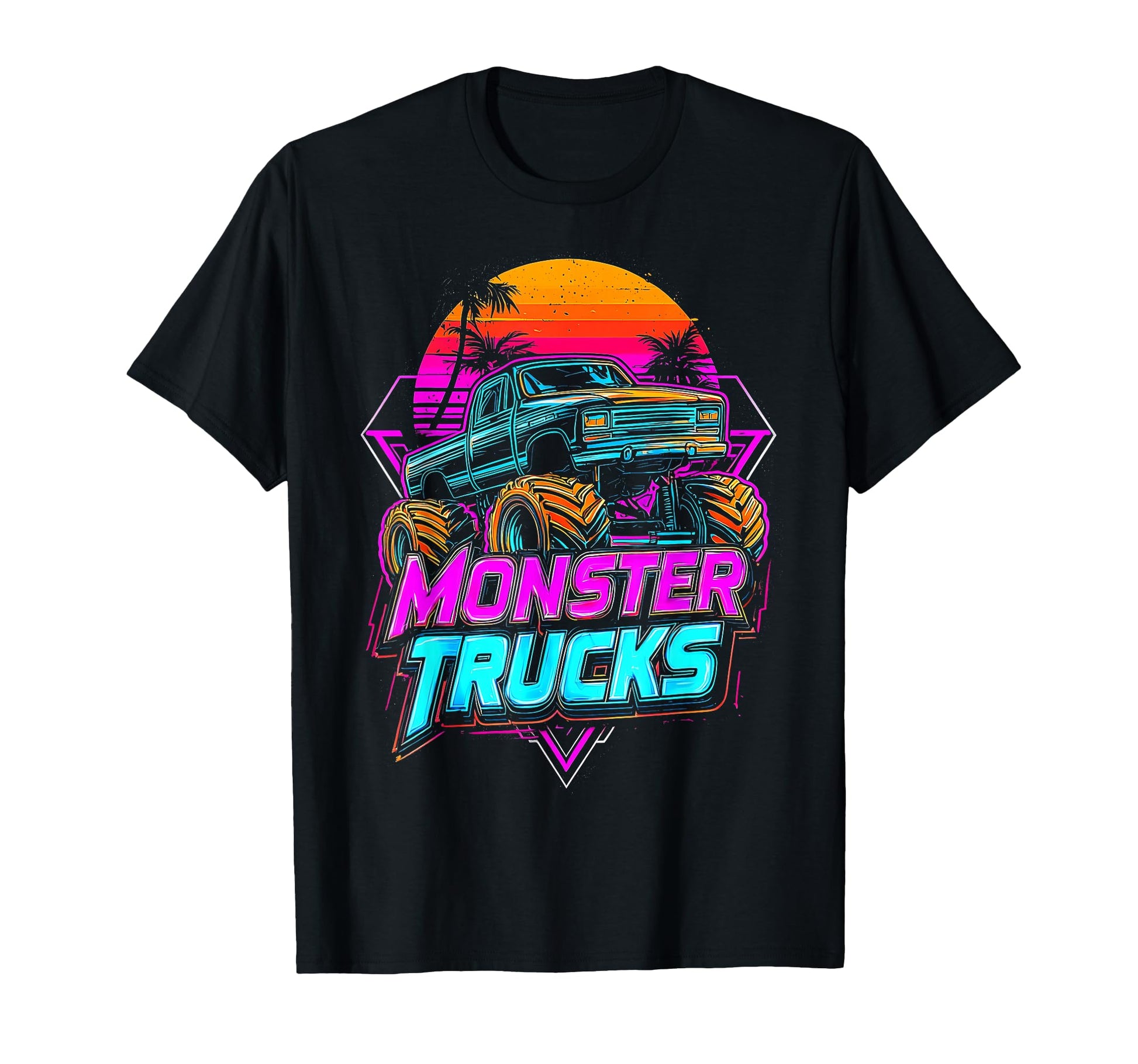 Monster Truck 4 Wheeler Vaporwave T-Shirt - Trendy Graphic for Adults - T-Shirt, Sweatshirt, Hoodie