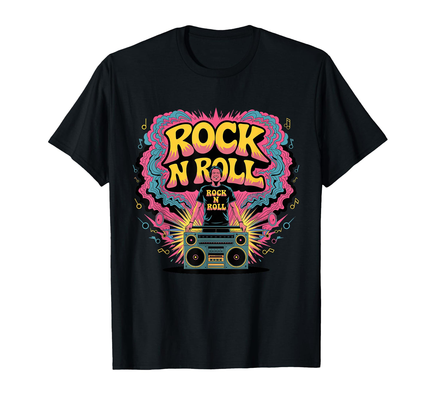 Rock N Roll Boombox Vibes Music Lover T-Shirt - Trendy Graphic Unisex - T-Shirt, Sweatshirt, Hoodie