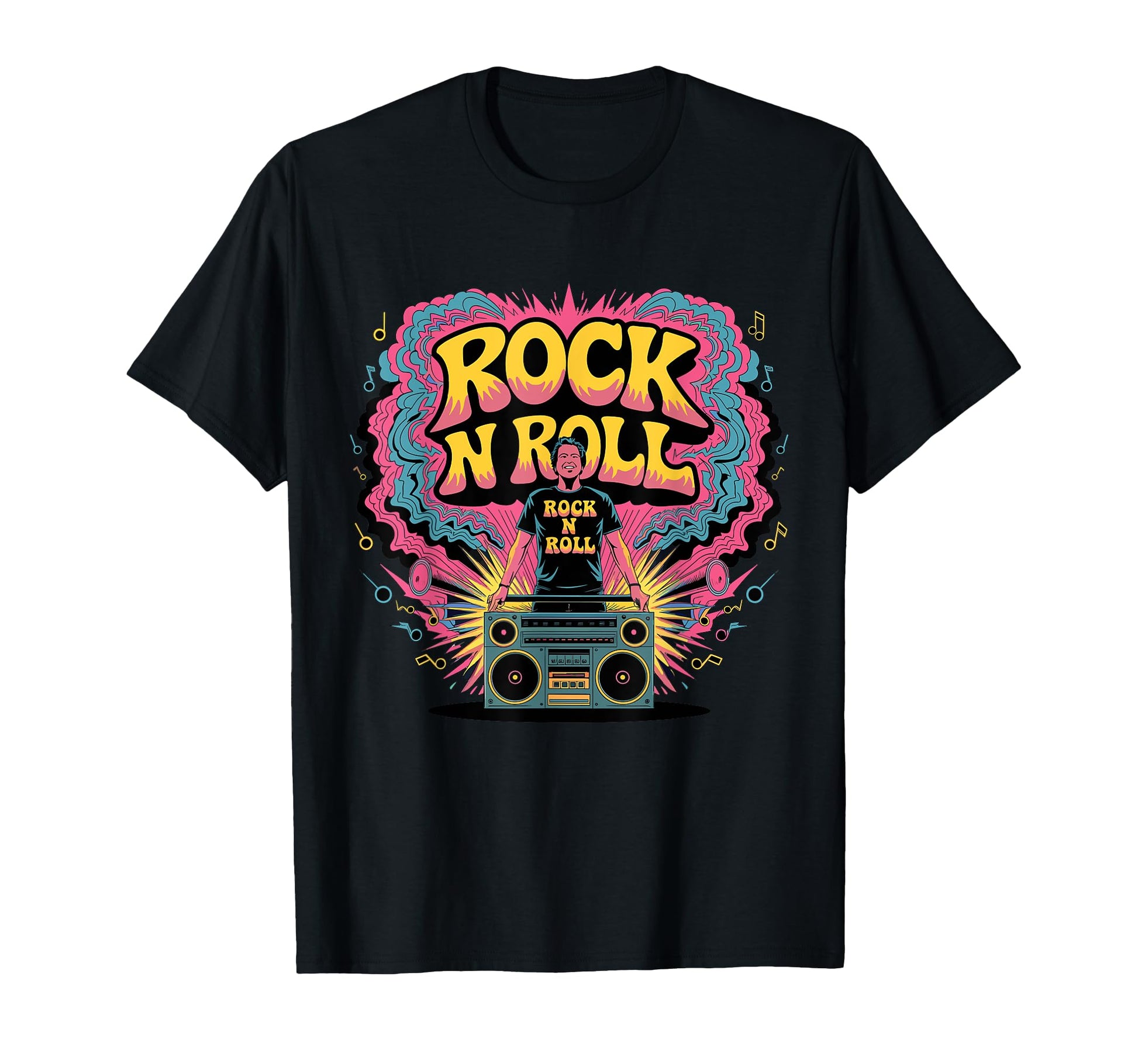 Rock N Roll Boombox Vibes Music Lover T-Shirt - Trendy Graphic Unisex - T-Shirt, Sweatshirt, Hoodie