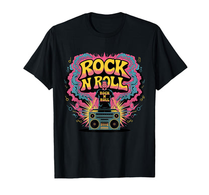 Rock N Roll Boombox Vibes Music Lover T-Shirt - Trendy Graphic Unisex - T-Shirt, Sweatshirt, Hoodie