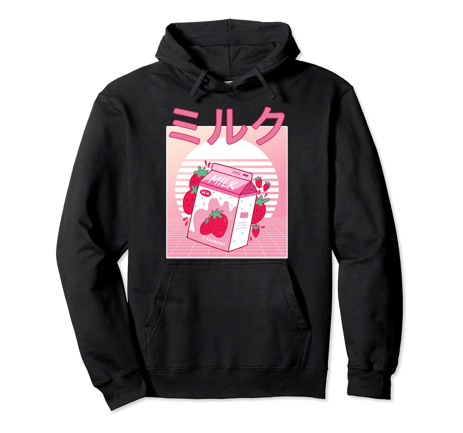 Milk Shake Carton Funny Japanese Kawaii Hoodie - Graphic Print for Adults - T-Shirt, Sweatshirt, Hoodie