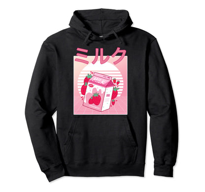 Milk Shake Carton Funny Japanese Kawaii Hoodie - Graphic Print for Adults - T-Shirt, Sweatshirt, Hoodie