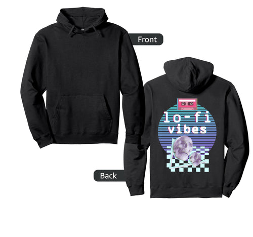 Lo Fi Vibes Aesthetic Vaporwave Hoodie - Unique Graphic for Adults - T-Shirt, Sweatshirt, Hoodie