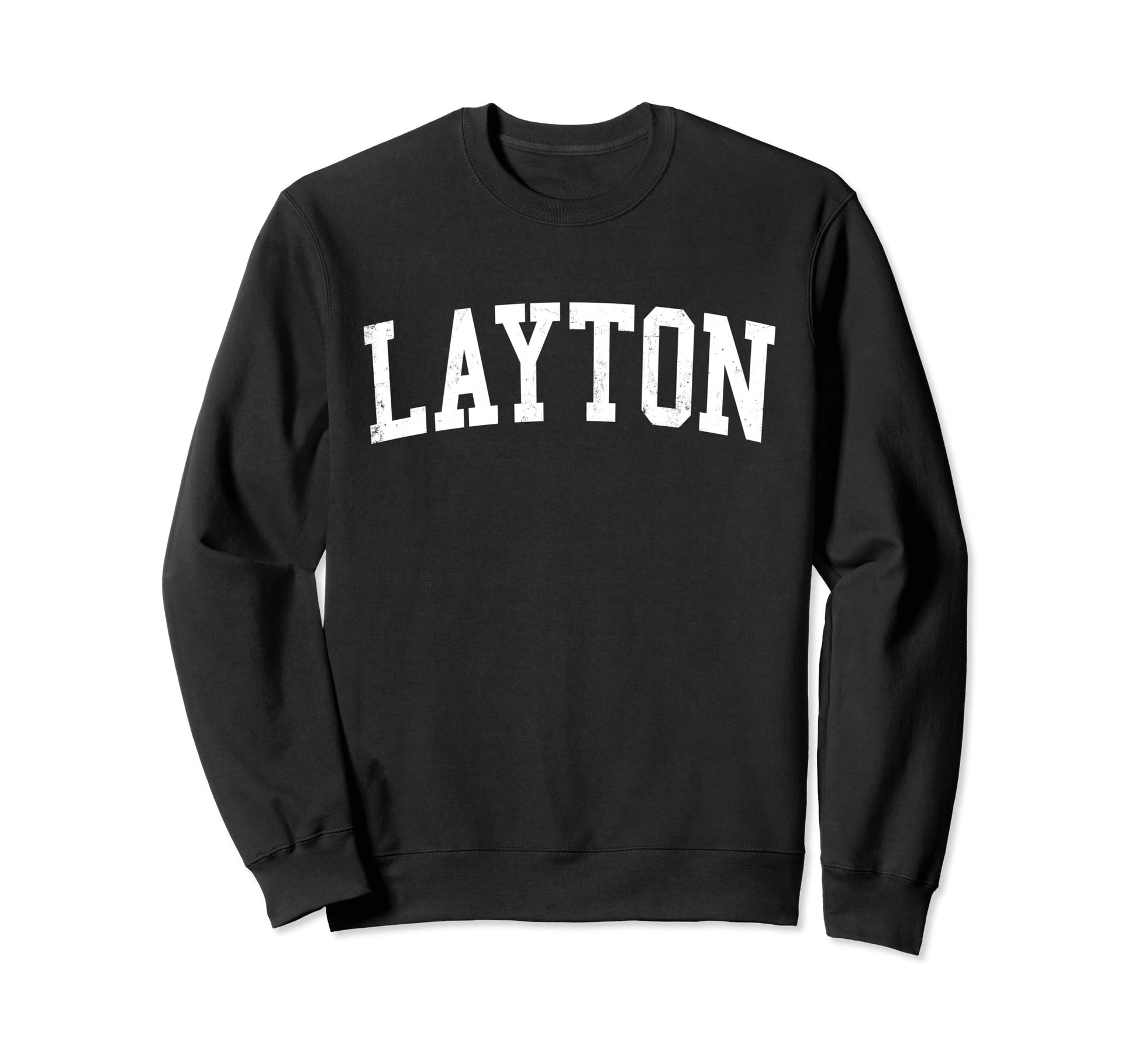 Layton Ut Distressed White Varsity Sweatshirt - Trendy Graphic for Adults - T-Shirt, Sweatshirt, Hoodie