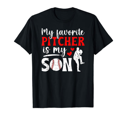 My Favorite Baseball Pitcher Mom T-Shirt - Custom Art Print Men Women - T-Shirt, Sweatshirt, Hoodie