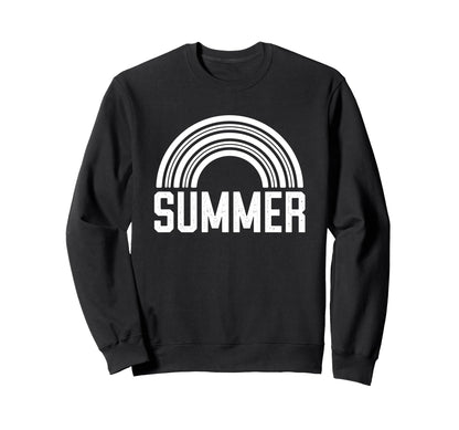 Summer Rainbow Arc Nostalgia Sweatshirt - Novelty Apparel Men Women - T-Shirt, Sweatshirt, Hoodie