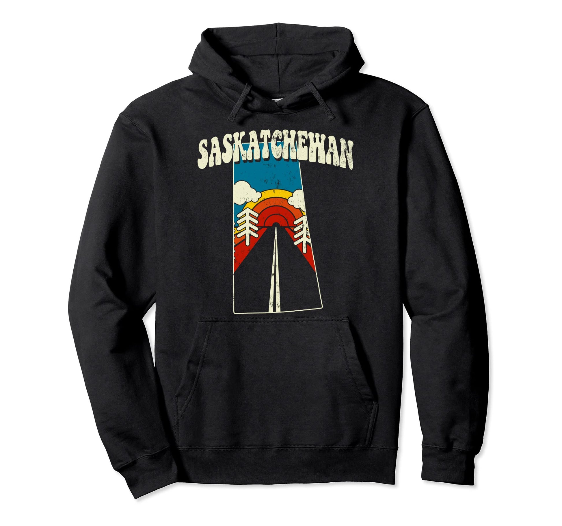 Saskatchewan Province Rainbow Canada Hoodie - Custom Art Print Men Women - T-Shirt, Sweatshirt, Hoodie