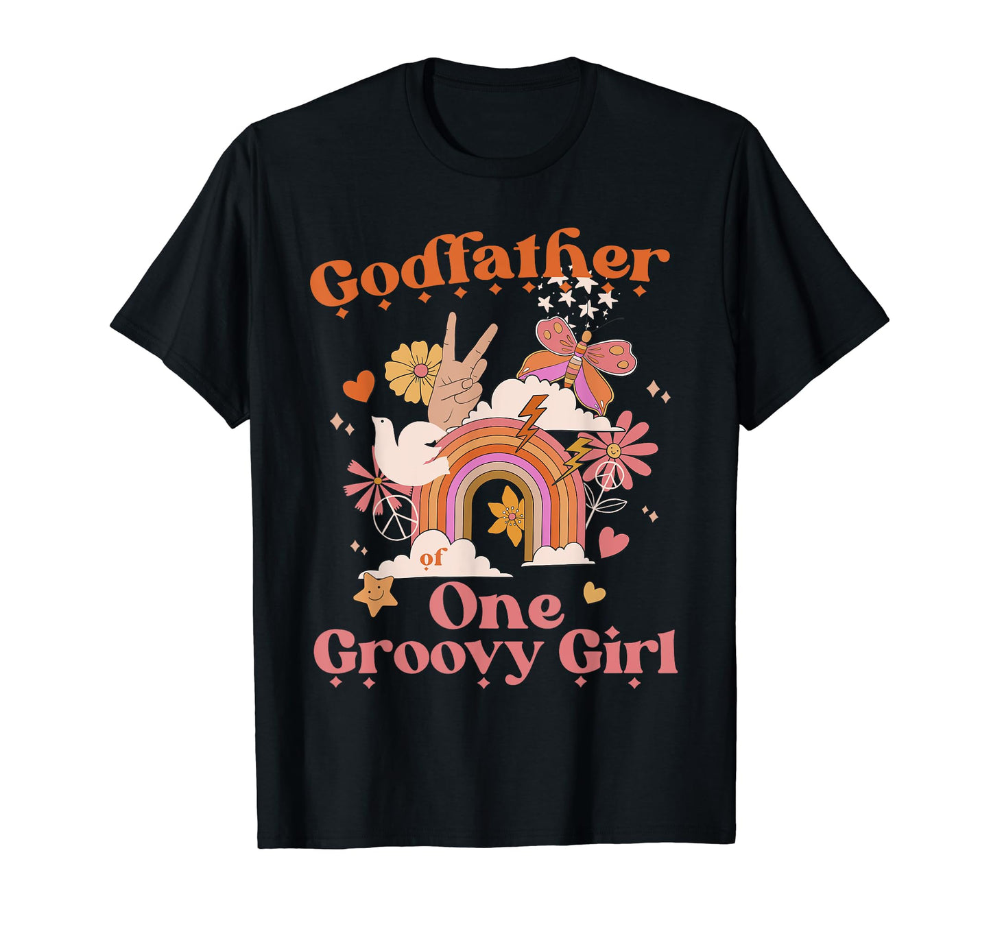 Godfather One Groovy Boho Hippie Rainbow T-Shirt - Unique Graphic Unisex - T-Shirt, Sweatshirt, Hoodie