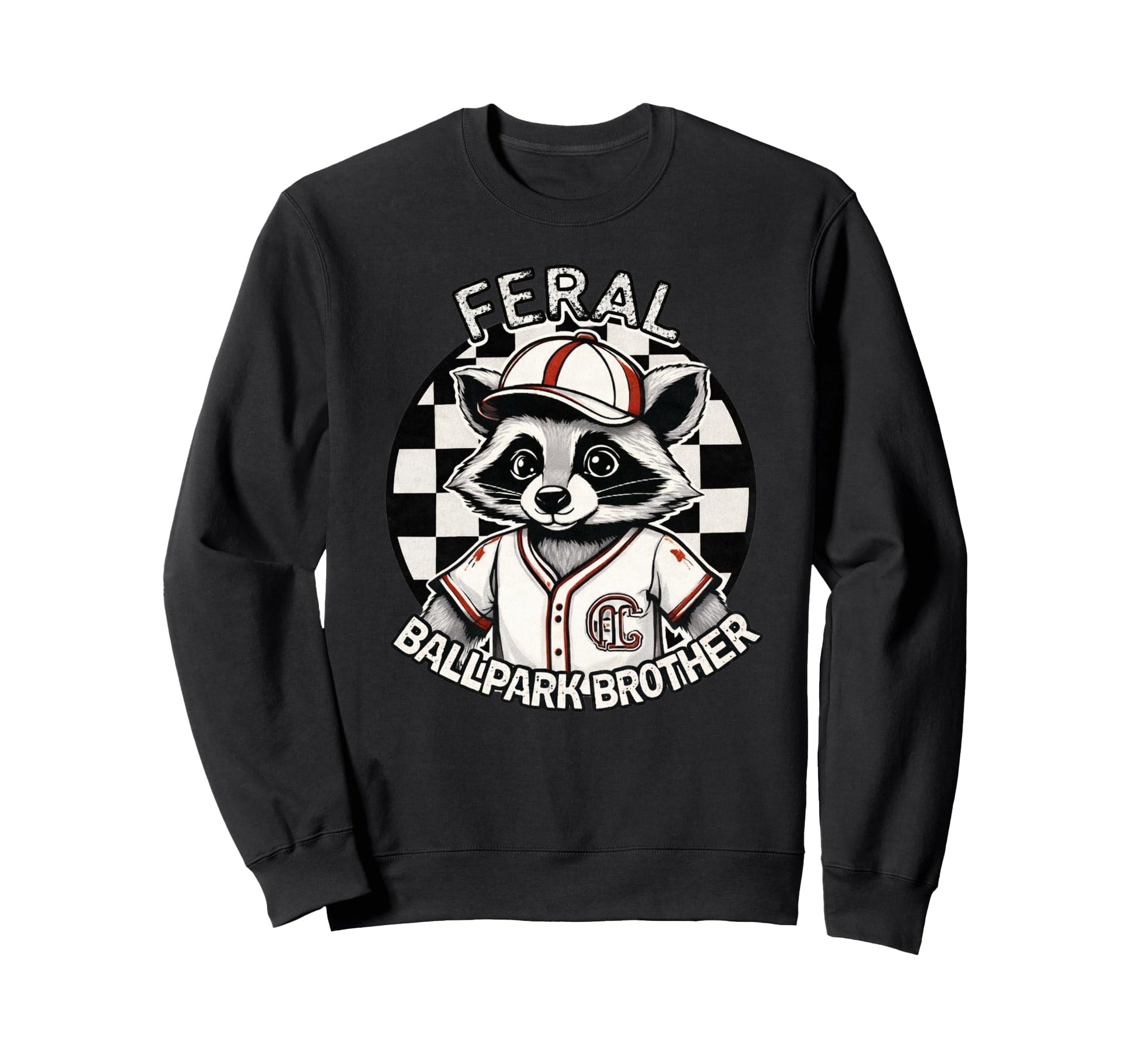 Raccoon And Scooter Feral Ballpark Sweatshirt - Minimalist Print Unisex - T-Shirt, Sweatshirt, Hoodie