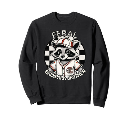 Raccoon And Scooter Feral Ballpark Sweatshirt - Minimalist Print Unisex - T-Shirt, Sweatshirt, Hoodie