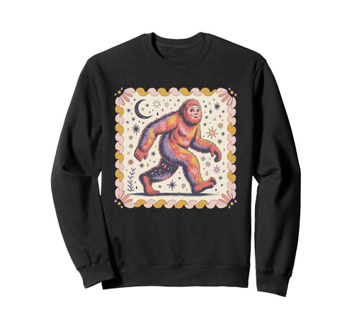 Psychedelic Bigfoot Walking Under Stars Sweatshirt - Novelty Apparel Unisex - T-Shirt, Sweatshirt, Hoodie
