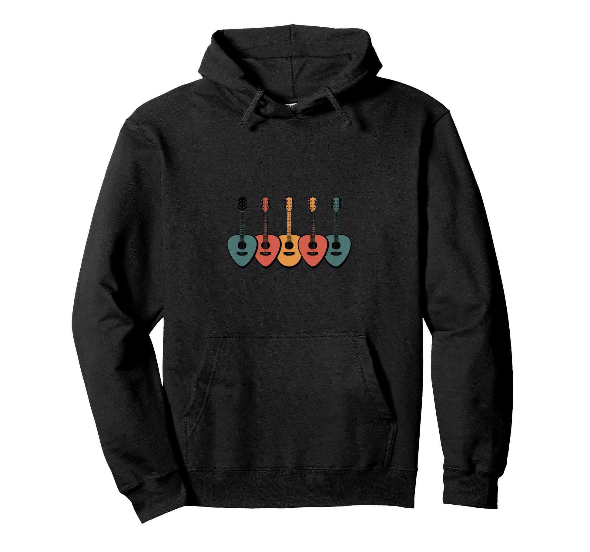 Colorful Acoustic Guitar Picks Music Hoodie - Graphic Print for Adults - T-Shirt, Sweatshirt, Hoodie
