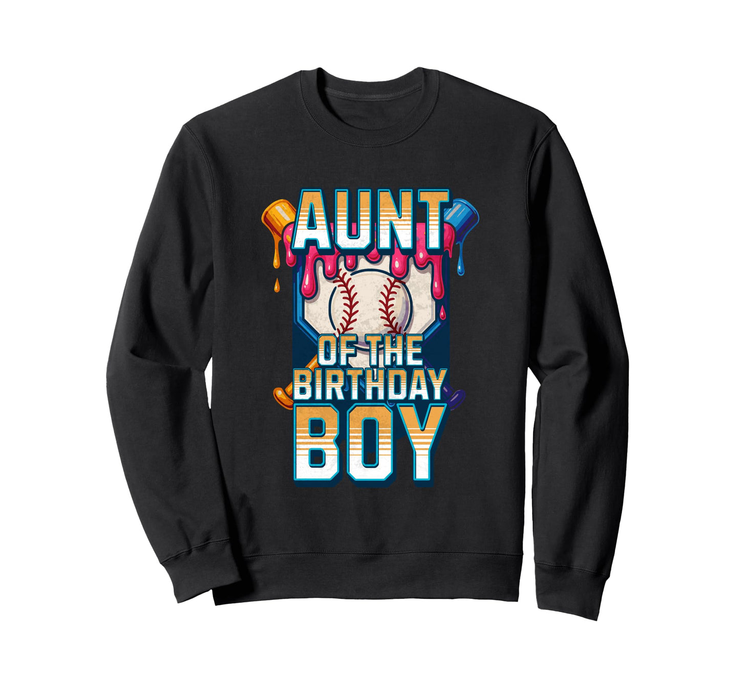 Aunt Birthday Baseball Ice Cream Sweatshirt - Trendy Graphic for Adults - T-Shirt, Sweatshirt, Hoodie