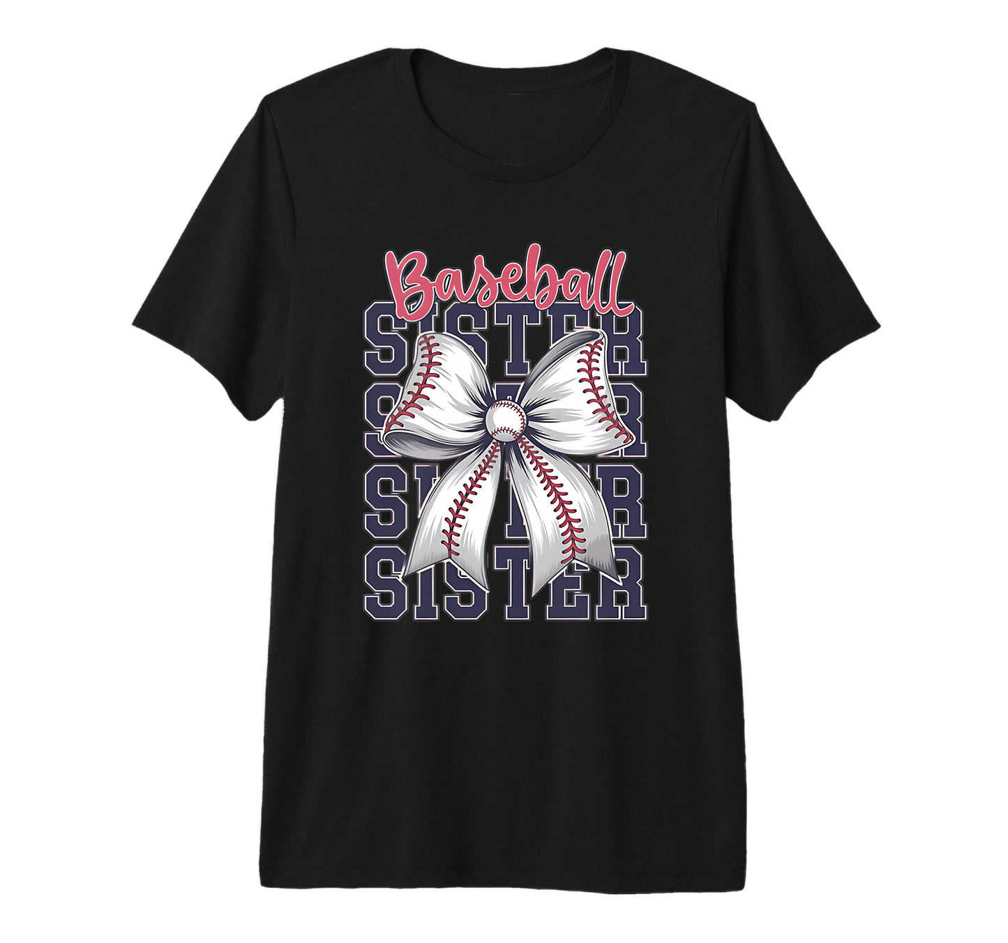 Baseball Sister Coquette Bow Tri T-Shirt - Aesthetic Graphic Men Women - T-Shirt, Sweatshirt, Hoodie