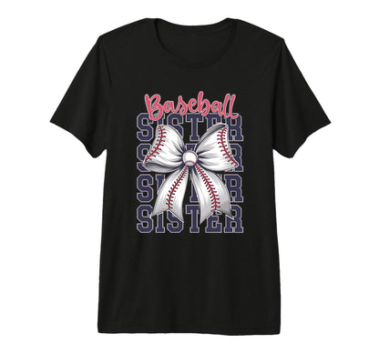 Baseball Sister Coquette Bow Tri T-Shirt - Aesthetic Graphic Men Women - T-Shirt, Sweatshirt, Hoodie