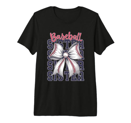 Baseball Sister Coquette Bow Tri T-Shirt - Aesthetic Graphic Men Women - T-Shirt, Sweatshirt, Hoodie