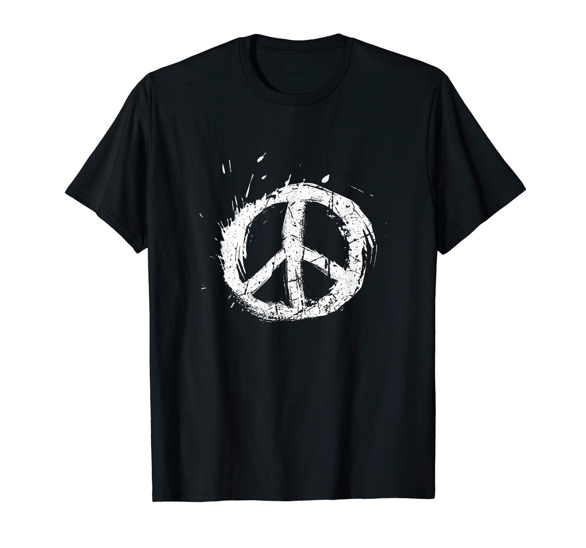 Paint Splatter White Peace Sign T-Shirt - Minimalist Print for Adults - T-Shirt, Sweatshirt, Hoodie