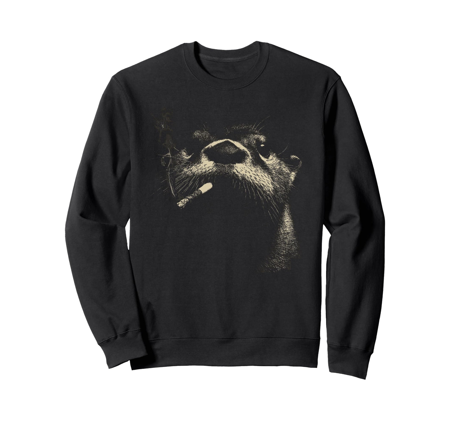 Naughty Otter Smoking Cigarette Sweatshirt - Fun Novelty Design Unisex - T-Shirt, Sweatshirt, Hoodie