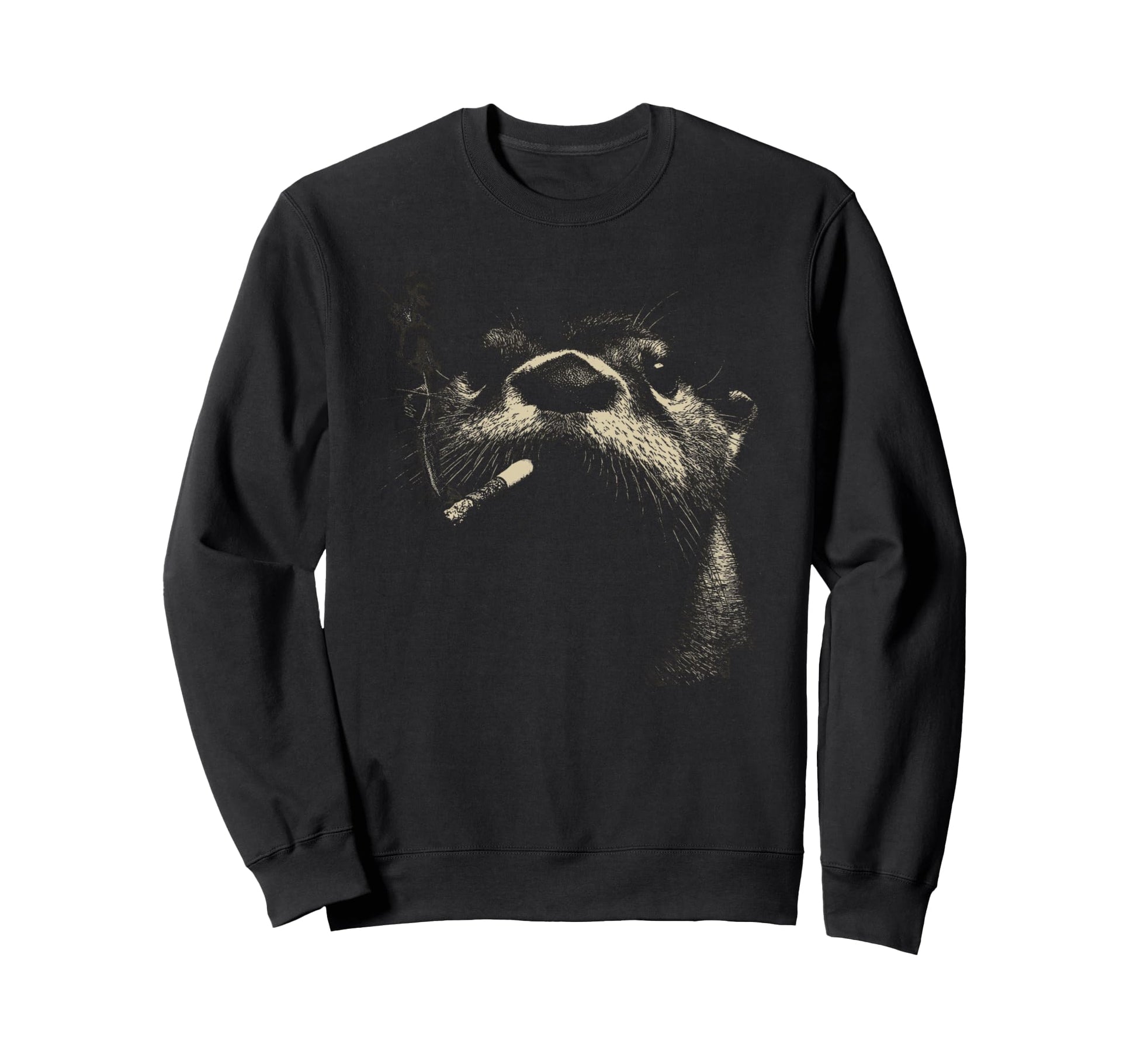Naughty Otter Smoking Cigarette Sweatshirt - Fun Novelty Design Unisex - T-Shirt, Sweatshirt, Hoodie