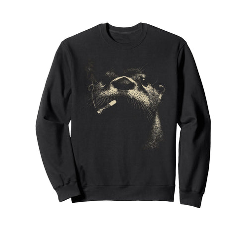 Naughty Otter Smoking Cigarette Sweatshirt - Fun Novelty Design Unisex - T-Shirt, Sweatshirt, Hoodie