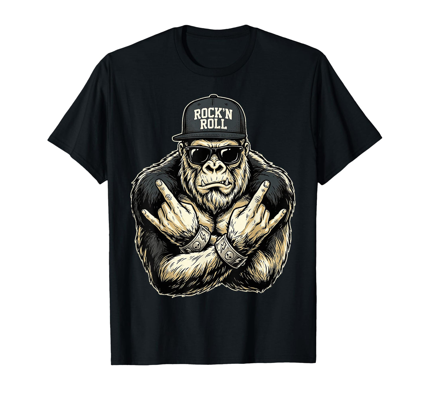 Bigfoot Rock Sasquatch Heavy Metal Rocker T-Shirt - Unique Graphic Unisex - T-Shirt, Sweatshirt, Hoodie