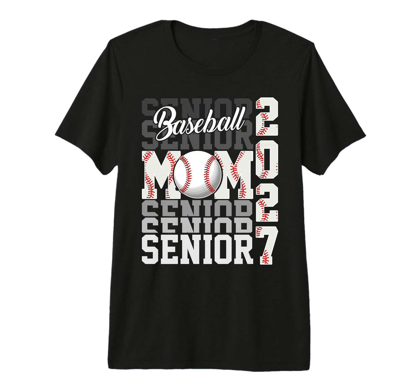 Senior 2027 Baseball Mom Proud Family T-Shirt - Fun Novelty Design Unisex - T-Shirt, Sweatshirt, Hoodie