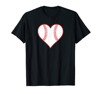 Baseball Player Coach Or Fan Heart Shaped T-Shirt - Novelty Apparel Unisex - T-Shirt, Sweatshirt, Hoodie