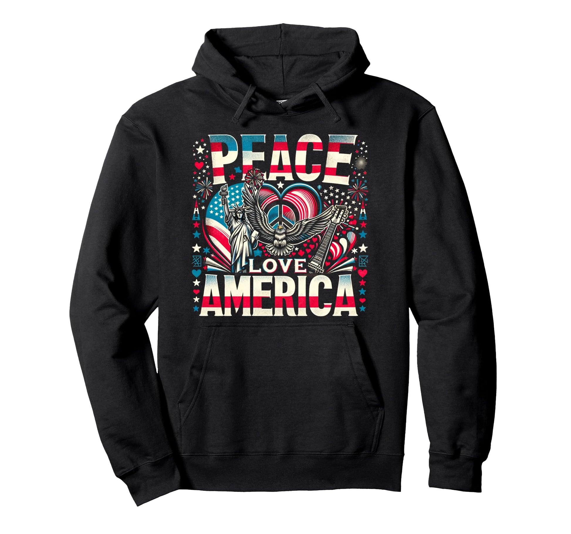 Patriotic Spirit Advocate Peace Love Hoodie - Casual Everyday Wear Unisex - T-Shirt, Sweatshirt, Hoodie