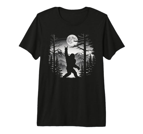 Bigfoot Rock Moon Forest Sasquatch T-Shirt - Minimalist Print Men Women - T-Shirt, Sweatshirt, Hoodie