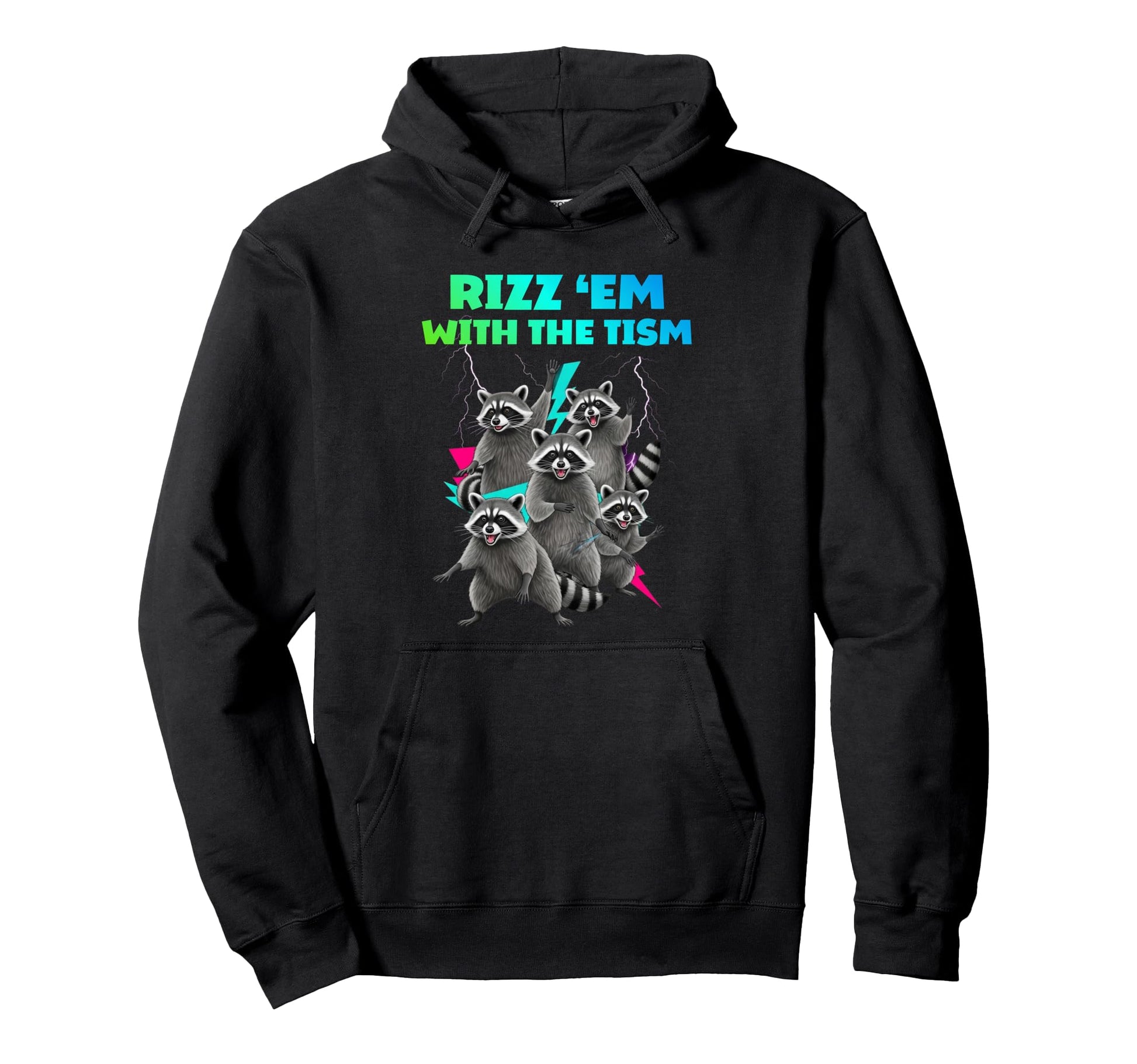 Cowboy Cat Riding Shark Rainbow Hoodie - Novelty Apparel Unisex - T-Shirt, Sweatshirt, Hoodie