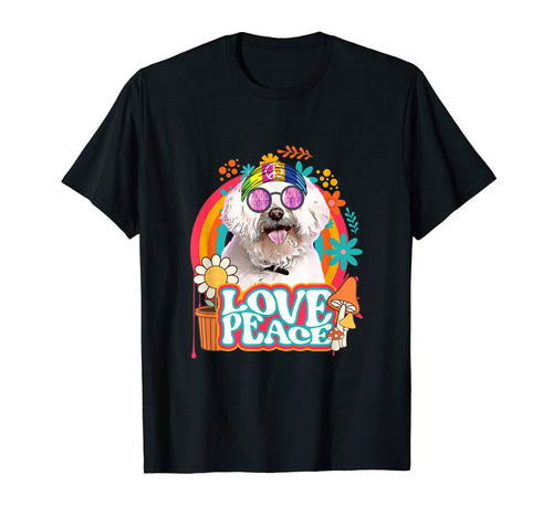 Hippie Maltese Dog 60S 70S Peace Sign T-Shirt - Streetwear Style Unisex - T-Shirt, Sweatshirt, Hoodie