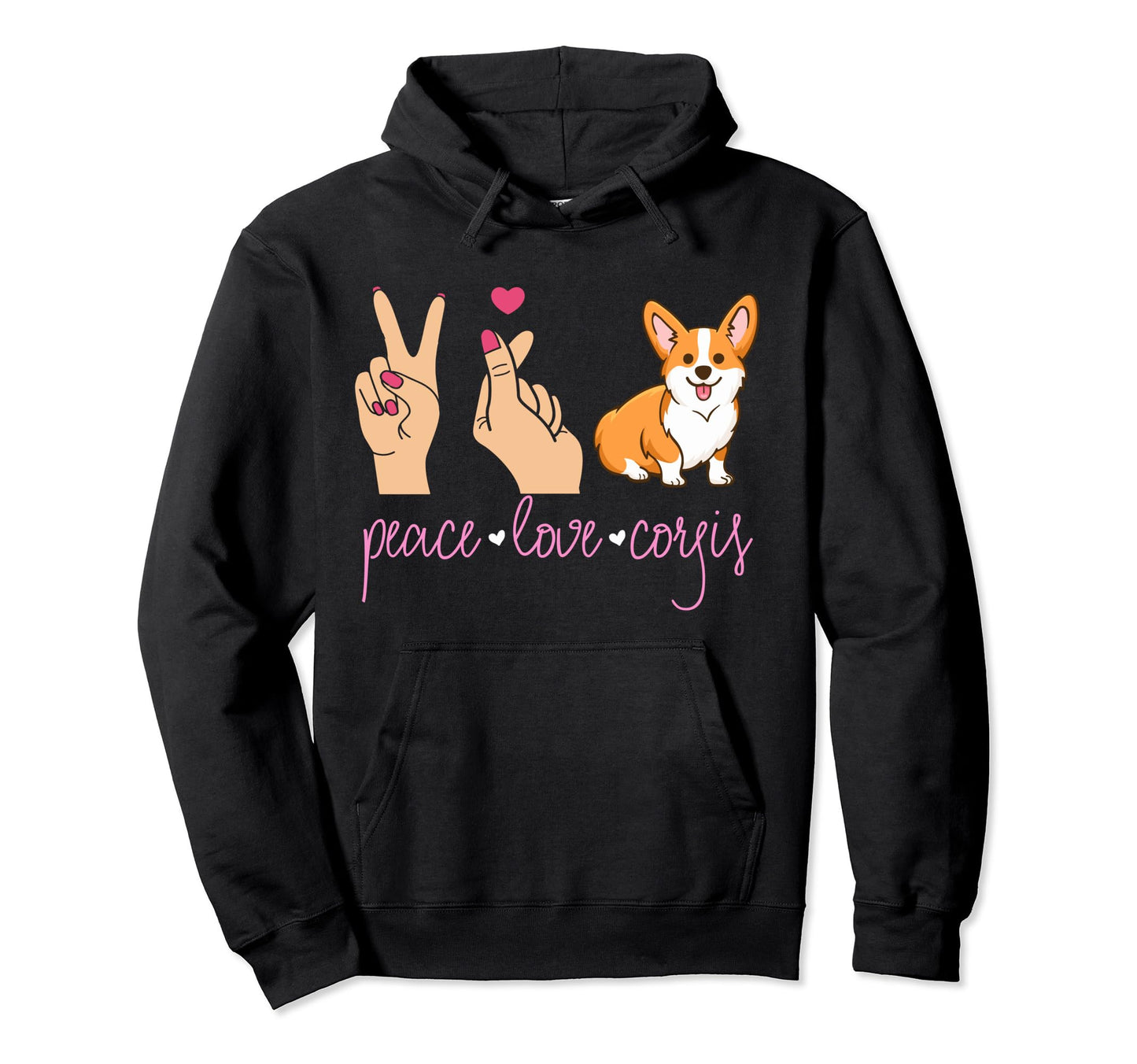 Peace Love Corgis Heart Dog Gift Pet T-Shirt - Unique Graphic for Adults - T-Shirt, Sweatshirt, Hoodie