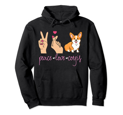 Peace Love Corgis Heart Dog Gift Pet T-Shirt - Unique Graphic for Adults - T-Shirt, Sweatshirt, Hoodie