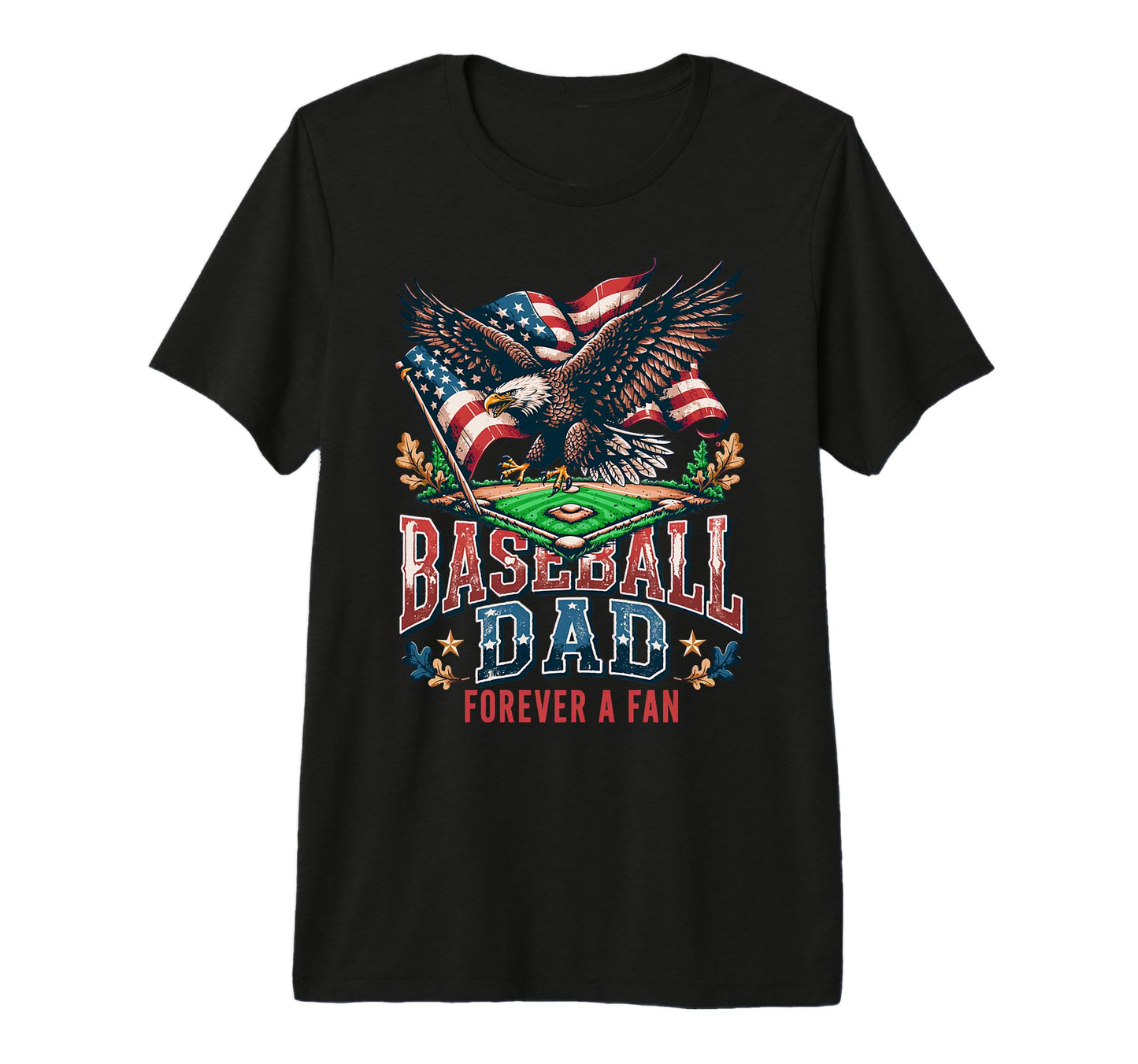 Mens Baseball Dad Forever Fan Proud T-Shirt - Custom Art Print Unisex - T-Shirt, Sweatshirt, Hoodie
