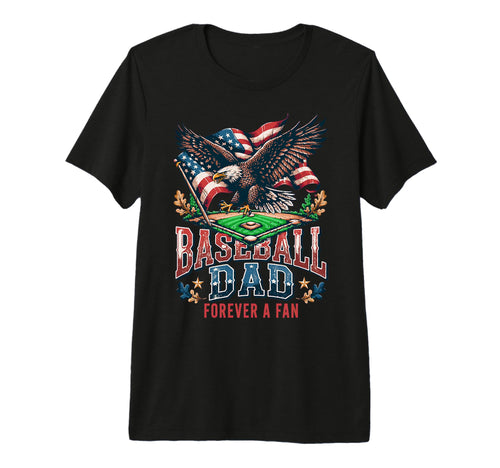 Mens Baseball Dad Forever Fan Proud T-Shirt - Custom Art Print Unisex - T-Shirt, Sweatshirt, Hoodie