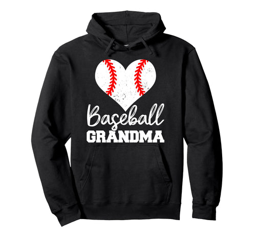 Baseball Grandma Heart Funny Heartfelt Hoodie - Trendy Graphic Men Women - T-Shirt, Sweatshirt, Hoodie