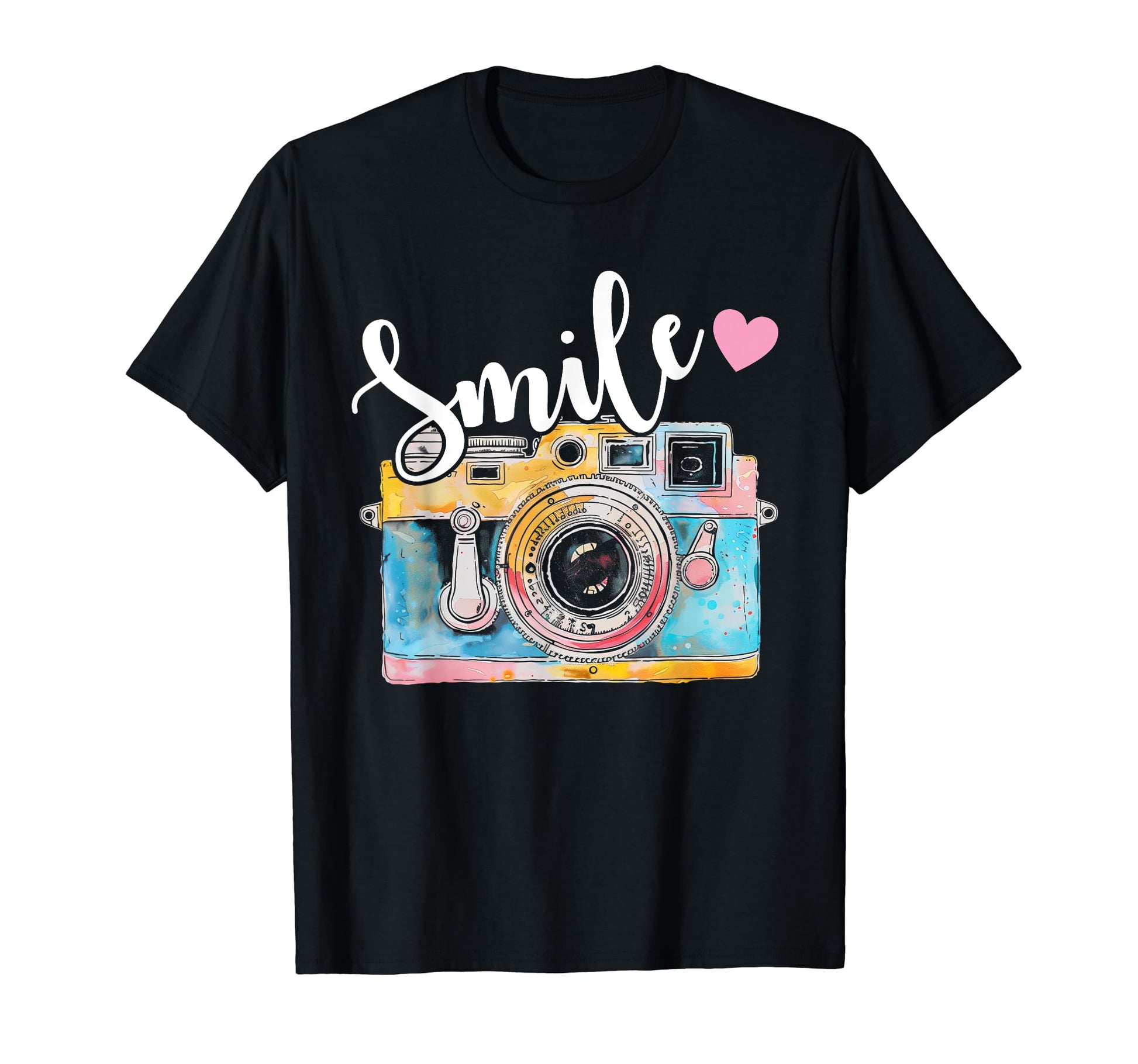 Photographer Smile Camera Funny T-Shirt - Graphic Print Men Women - T-Shirt, Sweatshirt, Hoodie