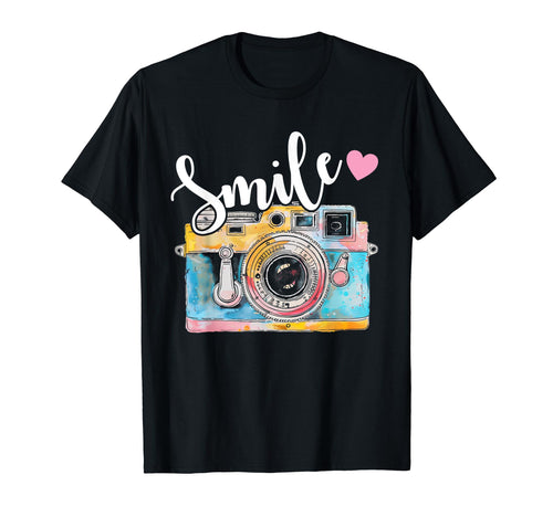 Photographer Smile Camera Funny T-Shirt - Graphic Print Men Women - T-Shirt, Sweatshirt, Hoodie
