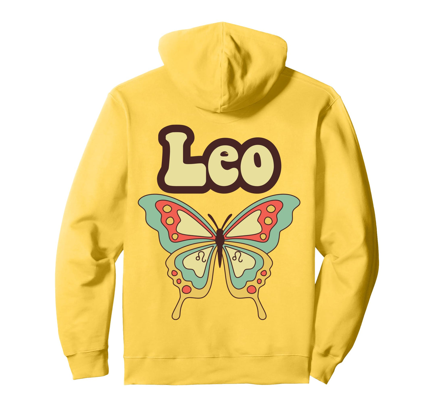 Leo Zodiac Butterfly Boho Hoodie - Casual Everyday Wear Men Women - T-Shirt, Sweatshirt, Hoodie
